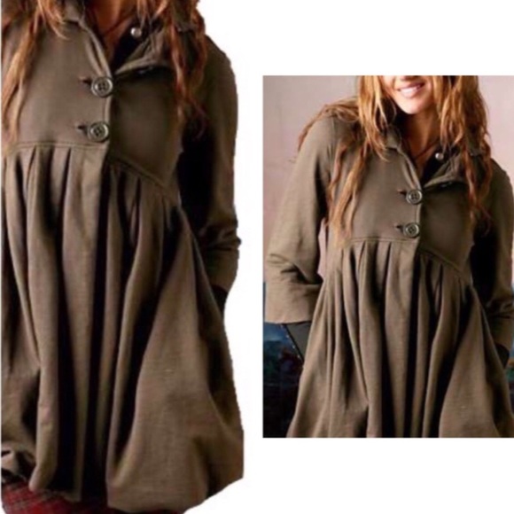 Free People Jackets & Blazers - Free People Peplum Fit & Flare Hooded Coat size S